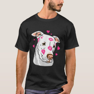 Funny Pit Bull Dog Face Kisses Valentines Days Gif T-Shirt