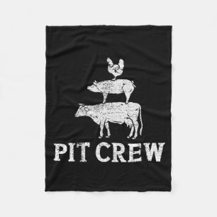 Funny Pit Crew Bbq Grilling Smoking Chicken Pork B Fleece Blanket