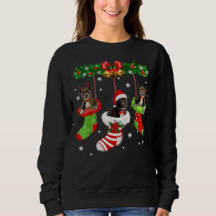 Funny Pitbull Christmas Tree Socks Dog Lover Xmas Sweatshirt