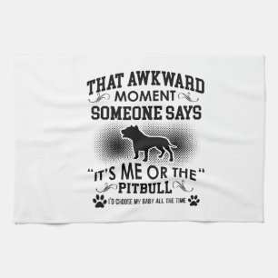 Funny Pitbull Designs Tea Towel