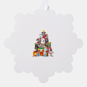 Funny Pitbull Dog Christmas Tree Lights Puppy Dog Decoration Card