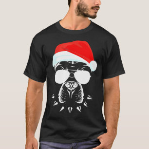Funny Pitbull Dog Face Sunglasses With Hat Beard C T-Shirt