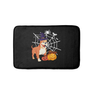 Funny Pitbull Dog Halloween Costume Bath Mat