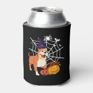 Funny Pitbull Dog Halloween Costume Can Cooler