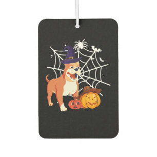 Funny Pitbull Dog Halloween Costume Car Air Freshener