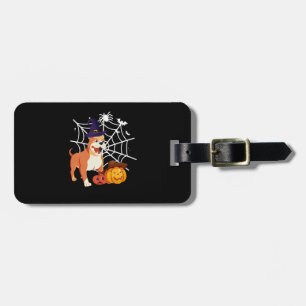 Funny Pitbull Dog Halloween Costume Luggage Tag