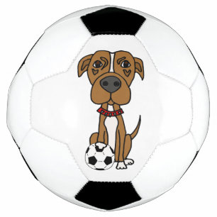 Funny Pitbull Dog Playing Soccer Football