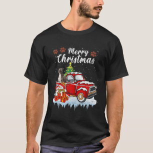 Funny Pitbull Dog Snow Red Truck Christmas Xmas Tr T-Shirt