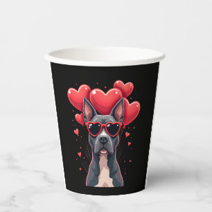 Funny Pitbull Heart Valentines Day Dog Dad Mom Gif Paper Cups