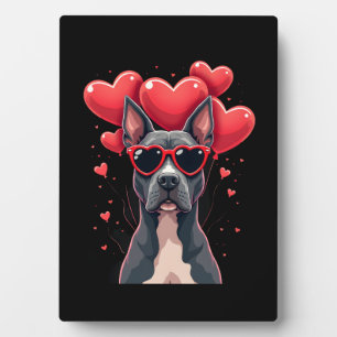 Funny Pitbull Heart Valentines Day Dog Dad Mom Gif Plaque