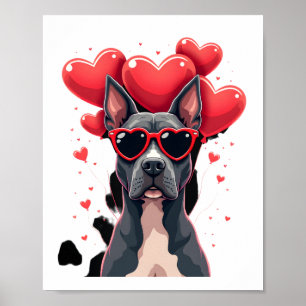 Funny Pitbull Heart Valentines Day Dog Dad Mom Gif Poster