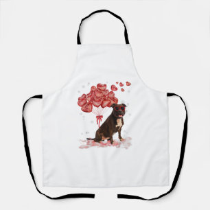 Funny Pitbull Heart Valentines Day Dog Dad Mum Gif Apron