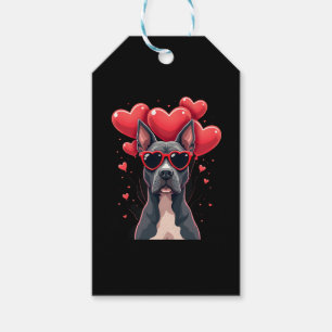 Funny Pitbull Heart Valentines Day Dog Dad Mum Gif Gift Tags