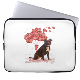 Funny Pitbull Heart Valentines Day Dog Dad Mum Gif Laptop Sleeve