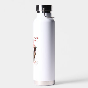 Funny Pitbull Heart Valentines Day Dog Dad Mum Gif Water Bottle