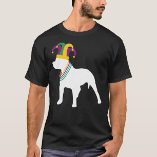 Funny Pitbull Mardi Gras Beads Costume Dog Lover T-Shirt