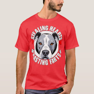 Funny Pitbull Stealing Hearts Blasting Farts Puppy T-Shirt