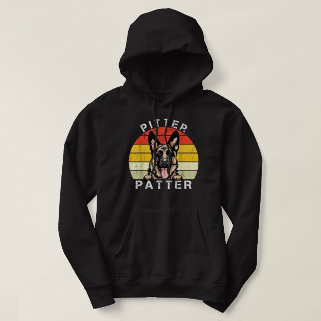 Funny Pitter Patter Dog German Shepherd Dog Rescue Hoodie (Design Front)