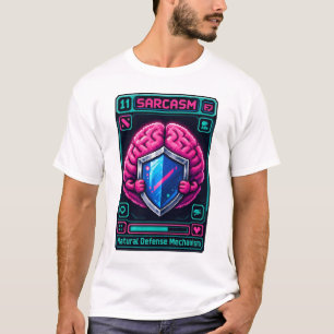 Funny Pixel Brain Sarcasm Defence Mechanism Graphi T-Shirt