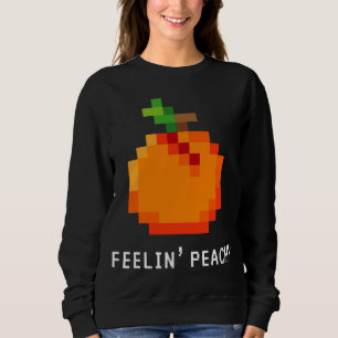 Funny Pixel Peach - Retro 8 - Bit Arcade Gamer Fee Sweatshirt