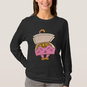 Funny Pizza Box Cat Cool Italian Food Kitten Love T-Shirt