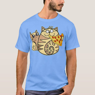 Funny Pizza Cat Eating Pizza  T-Shirt