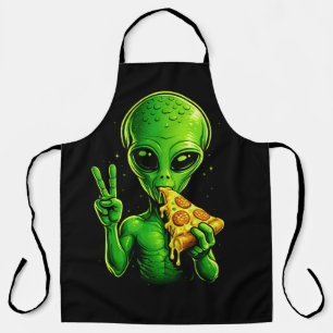 Funny Pizza Chef Apron Alien Pizza Lover Cooking