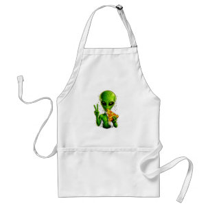 Funny Pizza Chef Apron Alien Pizza Lover Cooking
