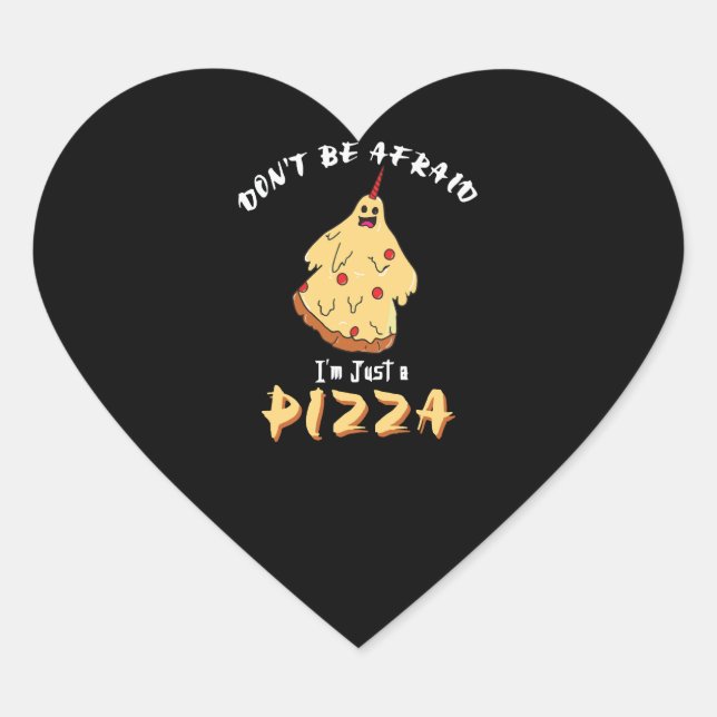 Funny Pizza Costume Halloween Party Heart Sticker (Front)