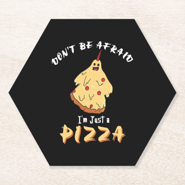 Funny Pizza Costume Halloween Party Paper Coaster (Front)