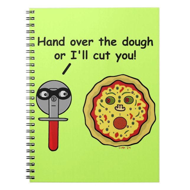 Funny Pizza Cutter Dough Pun Notebook (Front)