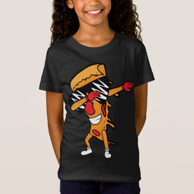 Funny Pizza Dabbing Pepperoni Pizza Slice Dancing  T-Shirt (Front)