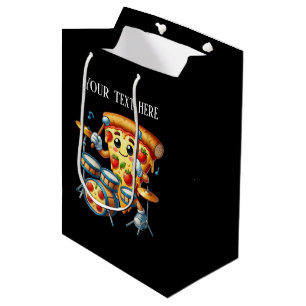 Funny pizza dance party medium gift bag