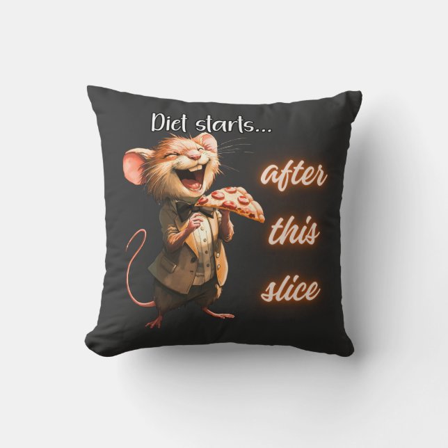 ✨Funny Pizza Diet Mouse Design Cushion (Front)