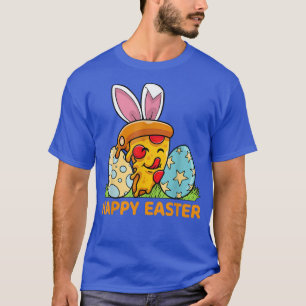 Funny Pizza Easter Day Bunny Easter Eggs Hunting  T-Shirt