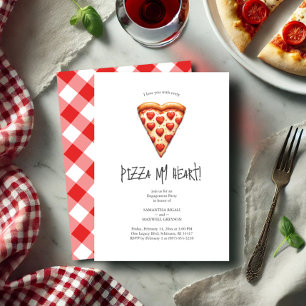 Funny Pizza Engagement Party Invitations