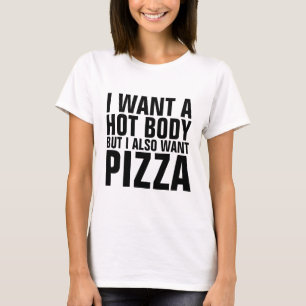 Funny Pizza ladies workout T-shirts