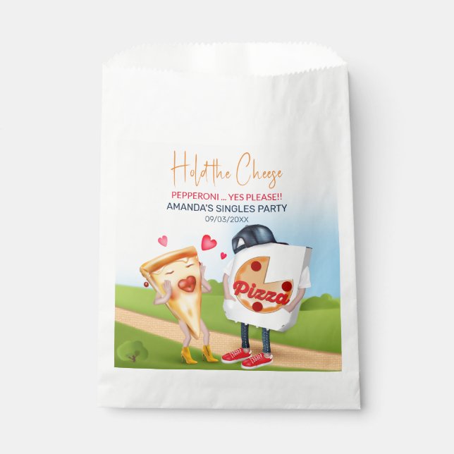 Funny Pizza Love Favour Bags (Front)