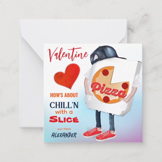 Funny Pizza Love Valentine Card (Front)
