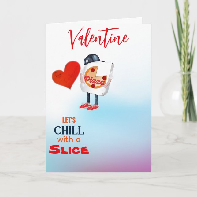 Funny Pizza Love Valentine Card (Front)