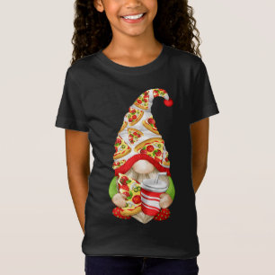 Funny Pizza Lover Gnome Cute Pizza Pattern T-Shirt