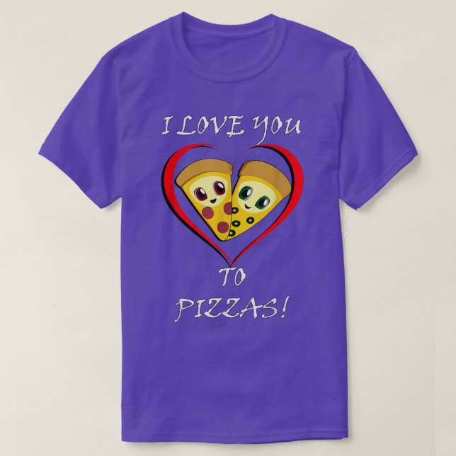 Funny Pizza Lover Hearts T-Shirt (Design Front)