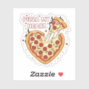 Funny Pizza My Heart Pun   Cute Valentine's Foodie