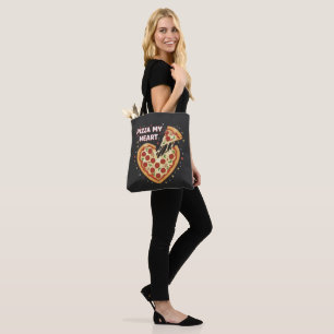 Funny Pizza My Heart Pun Cute Valentine's Foodie Tote Bag