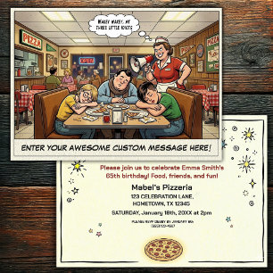 Funny Pizza Parlour Group Celebration Invitation