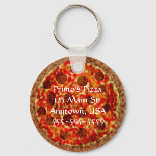 Funny Pizza Pizzeria Custom Promotional Keychains