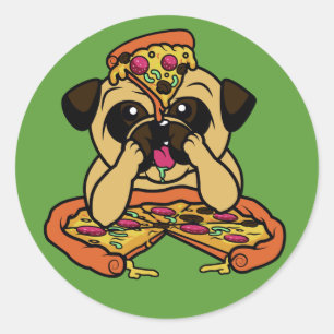 Funny Pizza Pug stickers