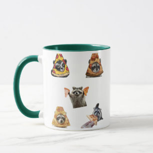 Funny Pizza Raccoon Set For Meme Lovers Mug
