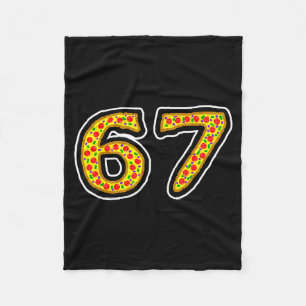 Funny pizza six seven 6 7 kids 6-7 gen alpha slang fleece blanket