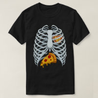 Funny Pizza Skeleton Rib Cage Halloween Costume
